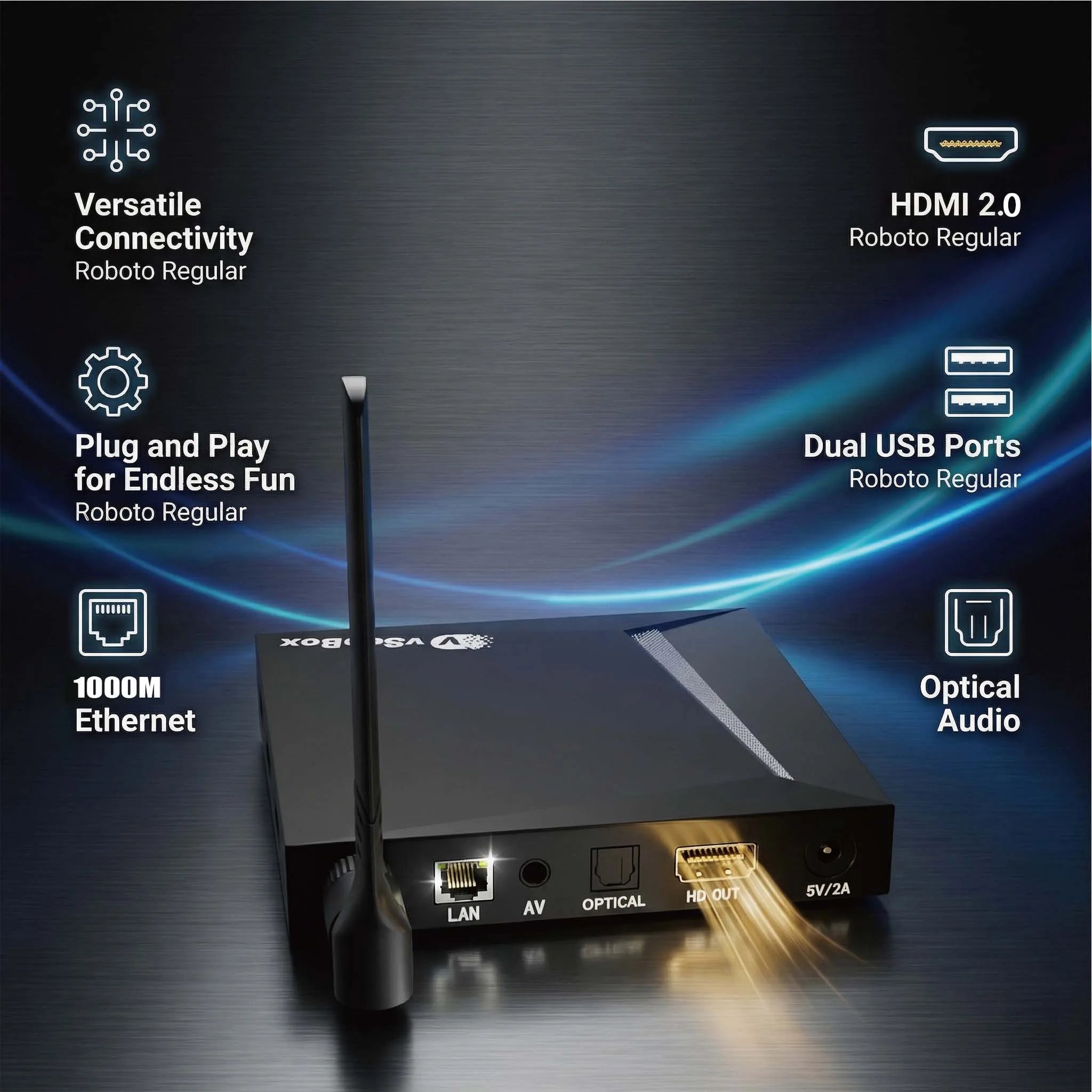 VSeeBox V6 Pro 2026 Newest, 4GB RAM+32GB Storage, Parental Control