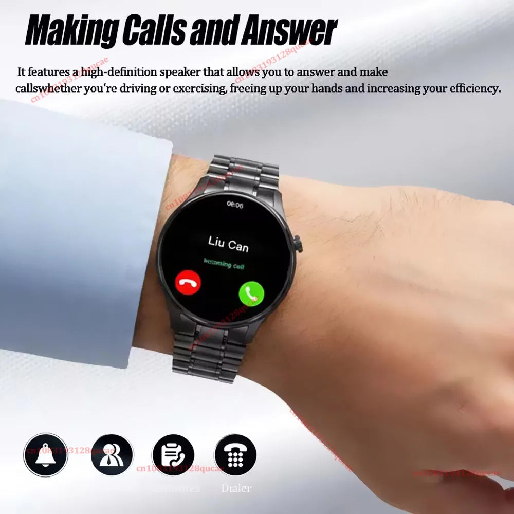 2026 New Smart Watch Men AMOLED HD Screen GPS Motion Trajectory Heart Rate Bluetooth Calls SmartWatch Waterproof For Android iOS
