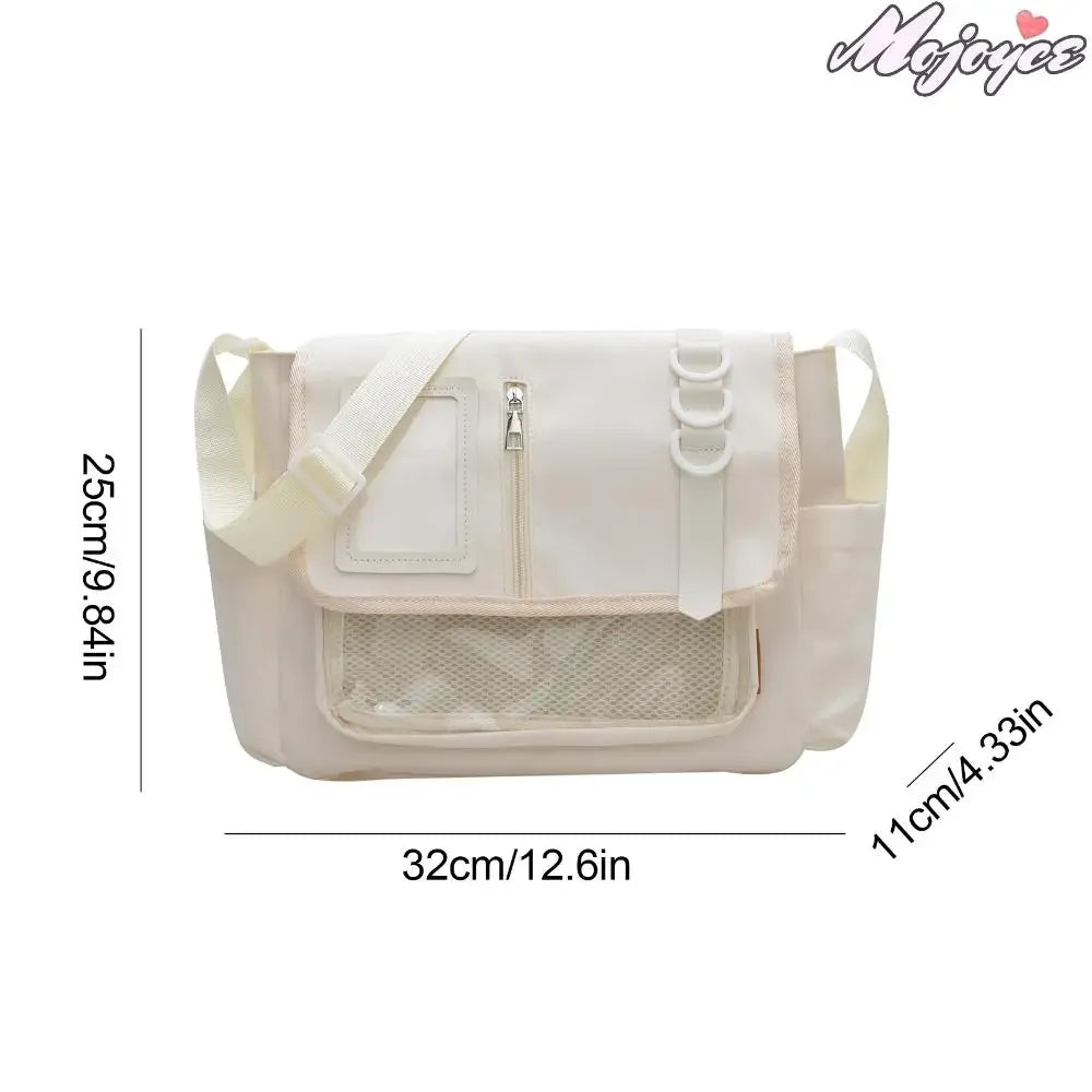 Fashion Y2K Japanese Crossbody Bags Lightweight Transparent Itabag Teenage Casual School Bag Girls Solid Color Shoulder Bag