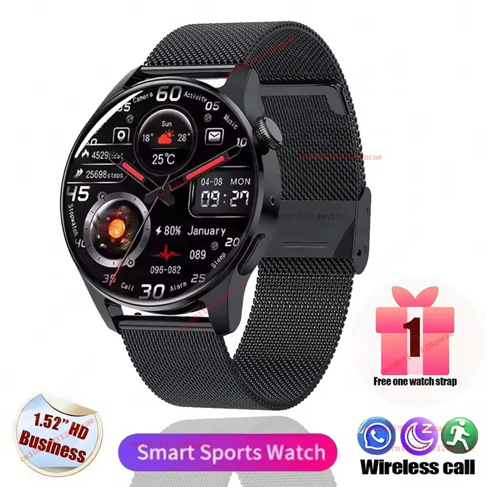 2026 New Smart Watch Men AMOLED HD Screen GPS Motion Trajectory Heart Rate Bluetooth Calls SmartWatch Waterproof For Android iOS