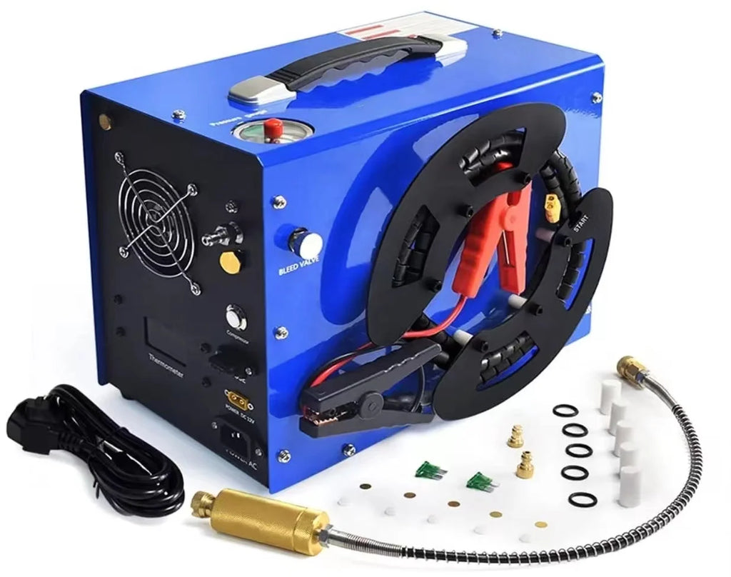300bar 4500Psi/30Mpa PCP compressor pcp 12v  automatic stop, no oil/water,, 8MM, suitable for paintball/PCP, 220V AC or 12V 5.01