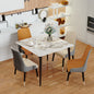 Rectangular Dining Modern Dining Desk Table Furniture with Natural Texture Sintered Stone Top Metal Frame for Dining Room