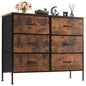 JHK 6 Fabric Drawers Nightstand For Bedroom Bedside Sofa Table With Storage Closet Chest Clothes Display Cabinet Furniture