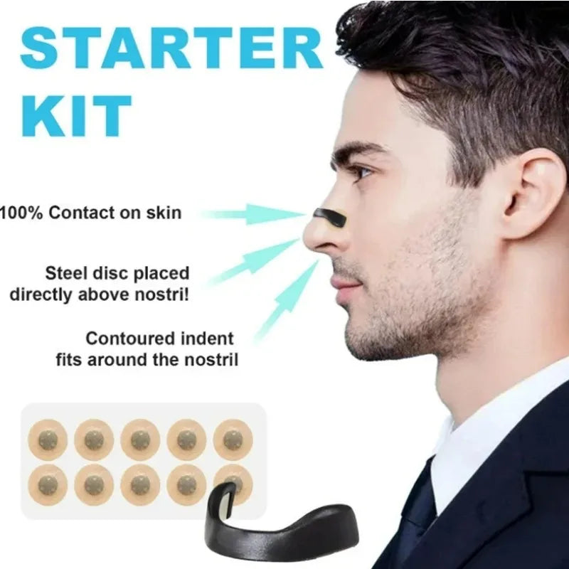 Nose Expander Kit With 30pcs Square Nose Strips & 4pcs Nose Clips, Suitable For Sports, Home, Travel & Business Trips