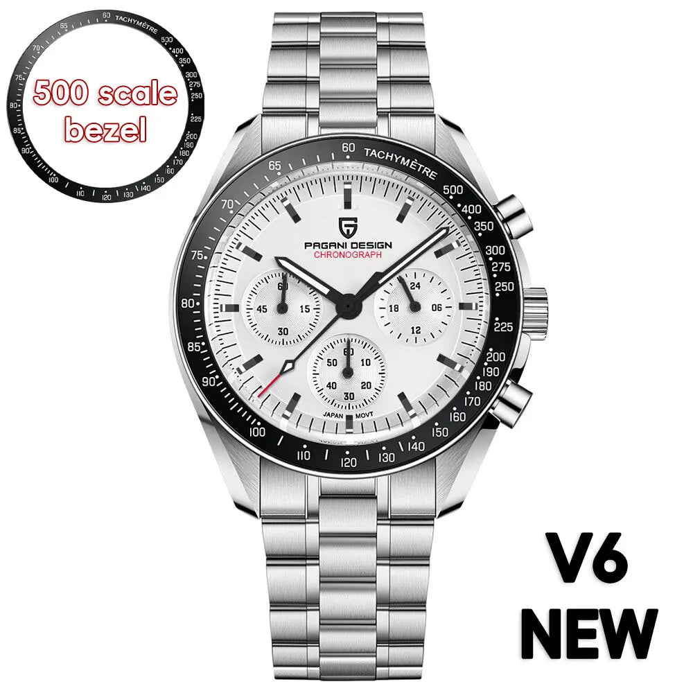 PAGANI DESIGN 2026 New V5 PD1701 Men's Watches Luxury Quartz Watch Men Sport Speed Chronograph AR Sapphire glass 100M Waterproof