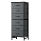 JHK Tall 6 Fabric Drawer Dresser  for Bedroom Wood Top and Metal Frame Skinny Chest of Drawers Narrow Storage Tower with Organization Furniture