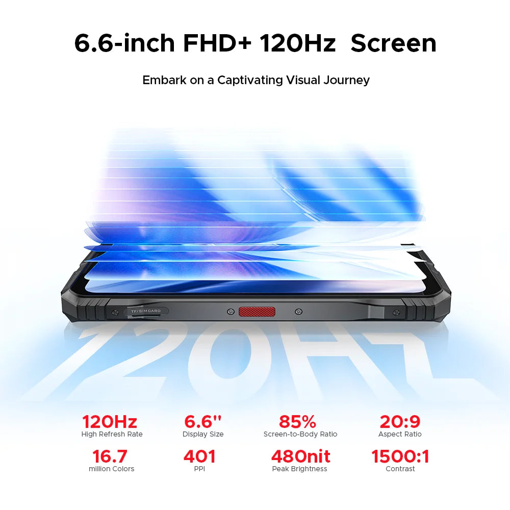 Global Version DOOGEE S118 Pro 5G Rugged Phone Dimensity 7050 10800mAh Battery 6.6'' FHD 120Hz 8GB RAM 512GB ROM Cell Phone NFC
