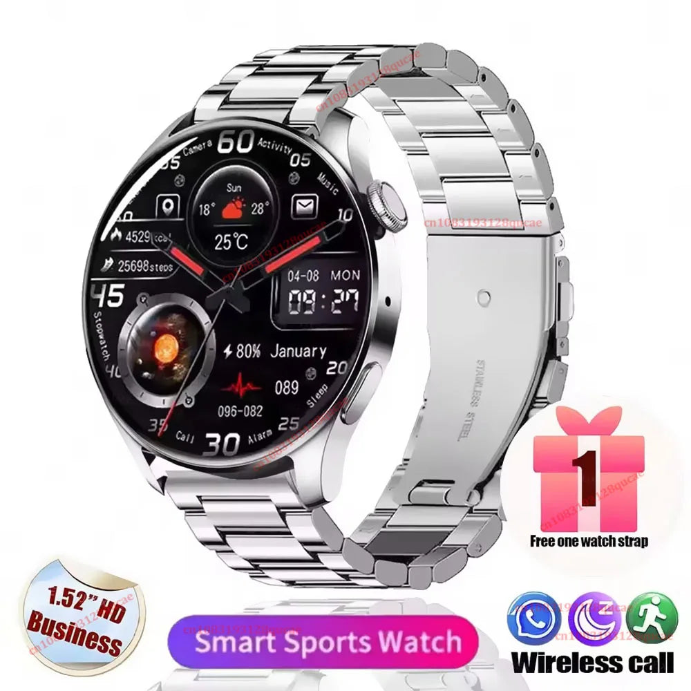 2026 New Smart Watch Men AMOLED HD Screen GPS Motion Trajectory Heart Rate Bluetooth Calls SmartWatch Waterproof For Android iOS