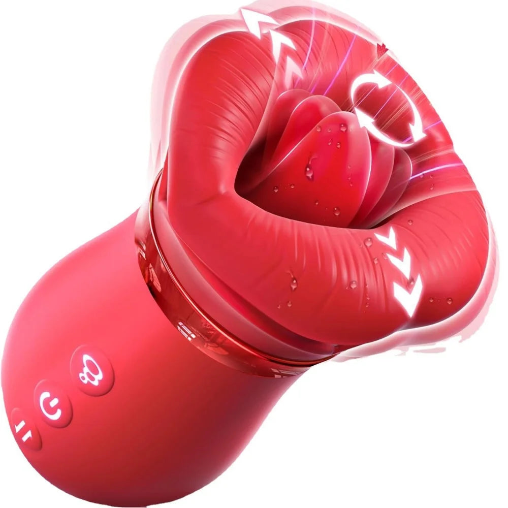 3-in-1 Tongue Licking & Suction Vibrator for Women – Clitoral, Nipple & G-spot Stimulator, Rechargeable Female Massager with Breast Sucking Function