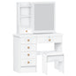 Makeup Vanities Vanity Desk with Sliding Mirror, Bedroom Dressing Table, Makeup Desk with 6 Drawers Bedroom Furniture