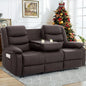 3 Seater Recliner Sofa,Built In Console & Drop Down Table,Cup Holders,Living Room Furniture, Custom