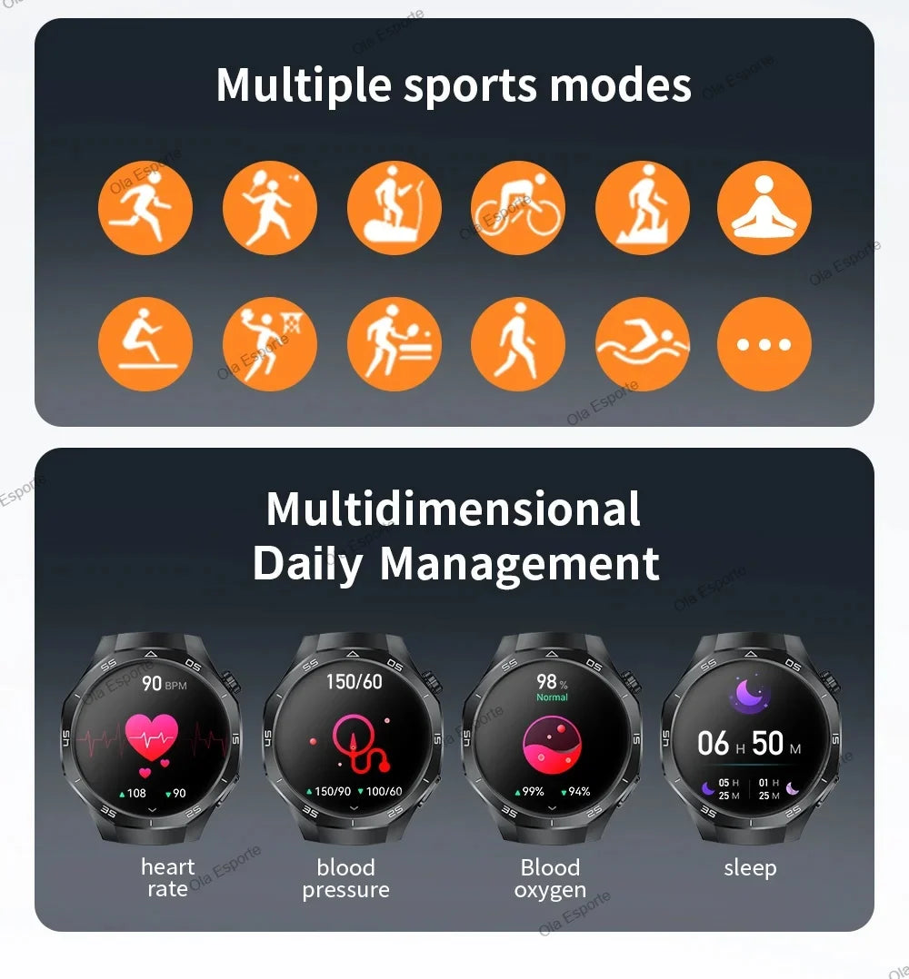 2026 New Smart Watch Men AMOLED HD Screen GPS Motion Trajectory Heart Rate Bluetooth Calls SmartWatch Waterproof For Android iOS