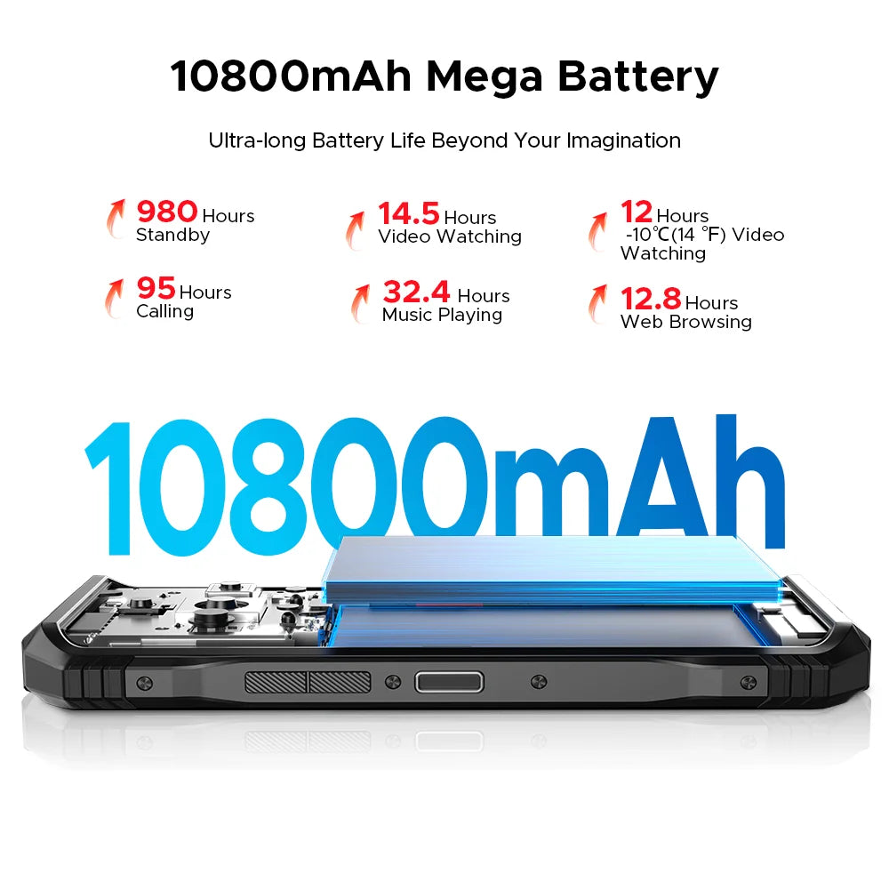 Global Version DOOGEE S118 Pro 5G Rugged Phone Dimensity 7050 10800mAh Battery 6.6'' FHD 120Hz 8GB RAM 512GB ROM Cell Phone NFC