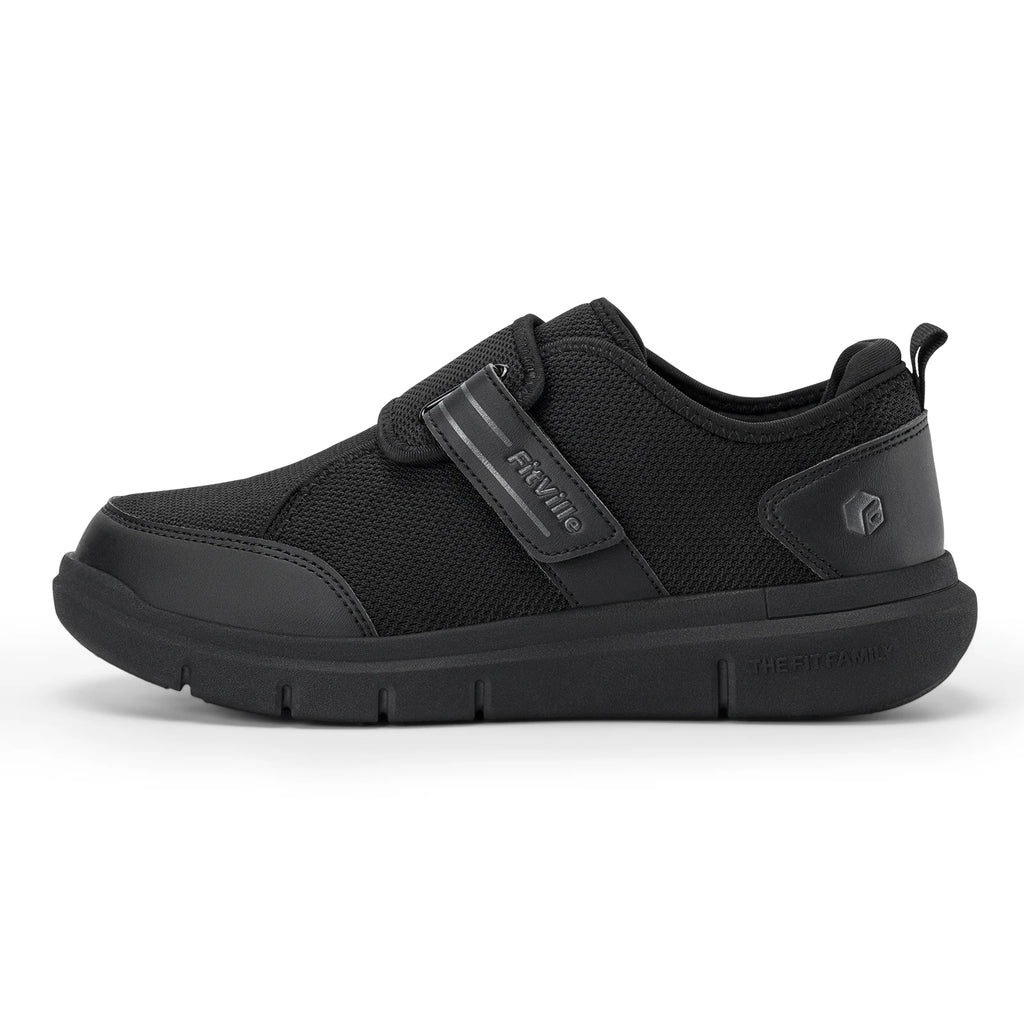 FitVille Diabetic Shoes for Men Extra Wide Hook and Loop Walking Shoes for Elderly for Swollen Feet Foot Pain Relief Neuropathy