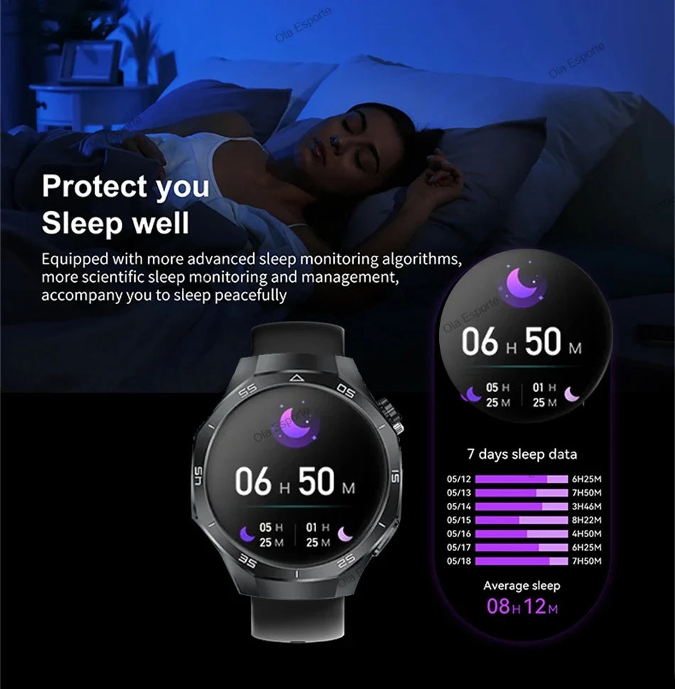 2026 New Smart Watch Men AMOLED HD Screen GPS Motion Trajectory Heart Rate Bluetooth Calls SmartWatch Waterproof For Android iOS