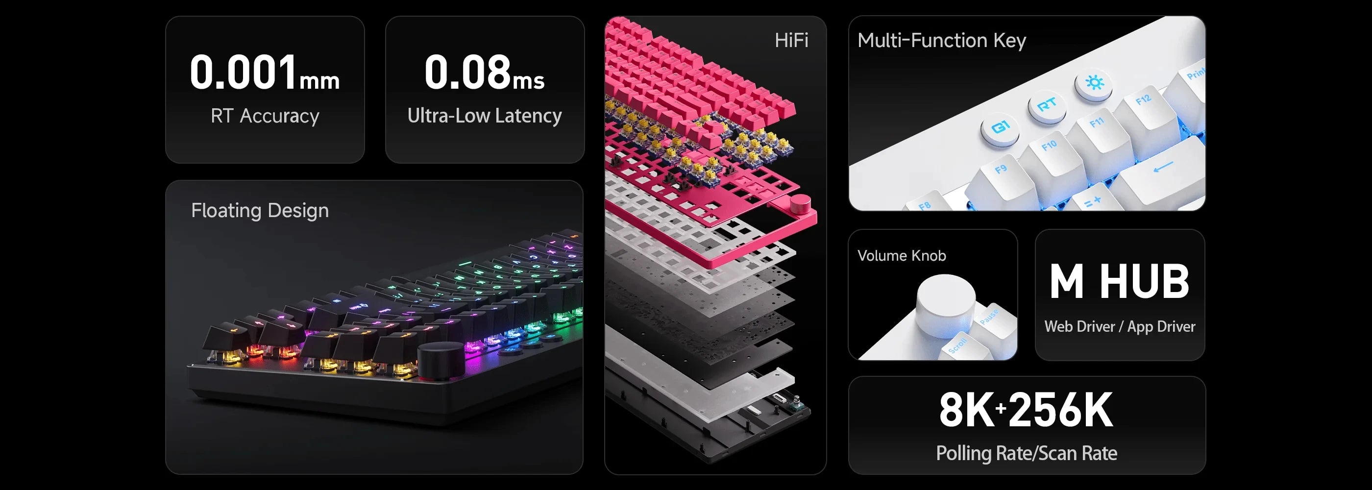 Mchose Mix87 Magnetic Swtich Keyboard Wired Gaming Keyboard 8K+256K Esport 0.08ms Low Latency E-Sports Custom Gamer Accessories