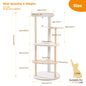Modern Cat Tree Tower Furniture Wooden with Scratching Post Multi-level Jumping Platform with Condo and Comfortable Perch Beige