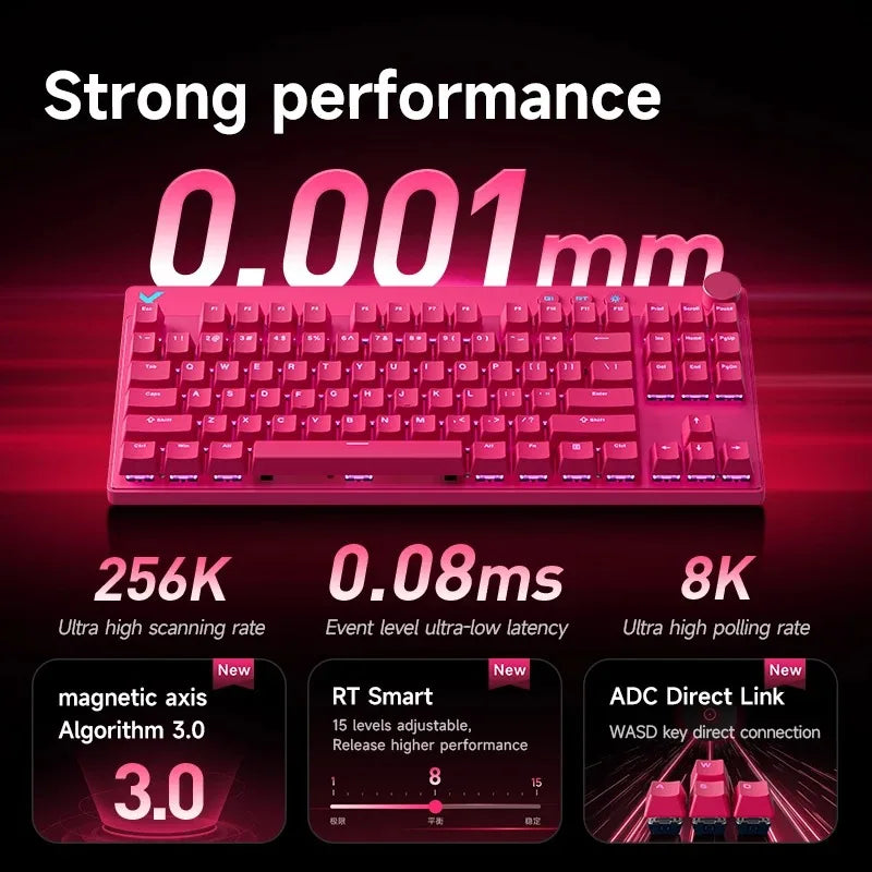 Mchose Mix87 Magnetic Swtich Keyboard Wired Gaming Keyboard 8K+256K Esport 0.08ms Low Latency E-Sports Custom Gamer Accessories