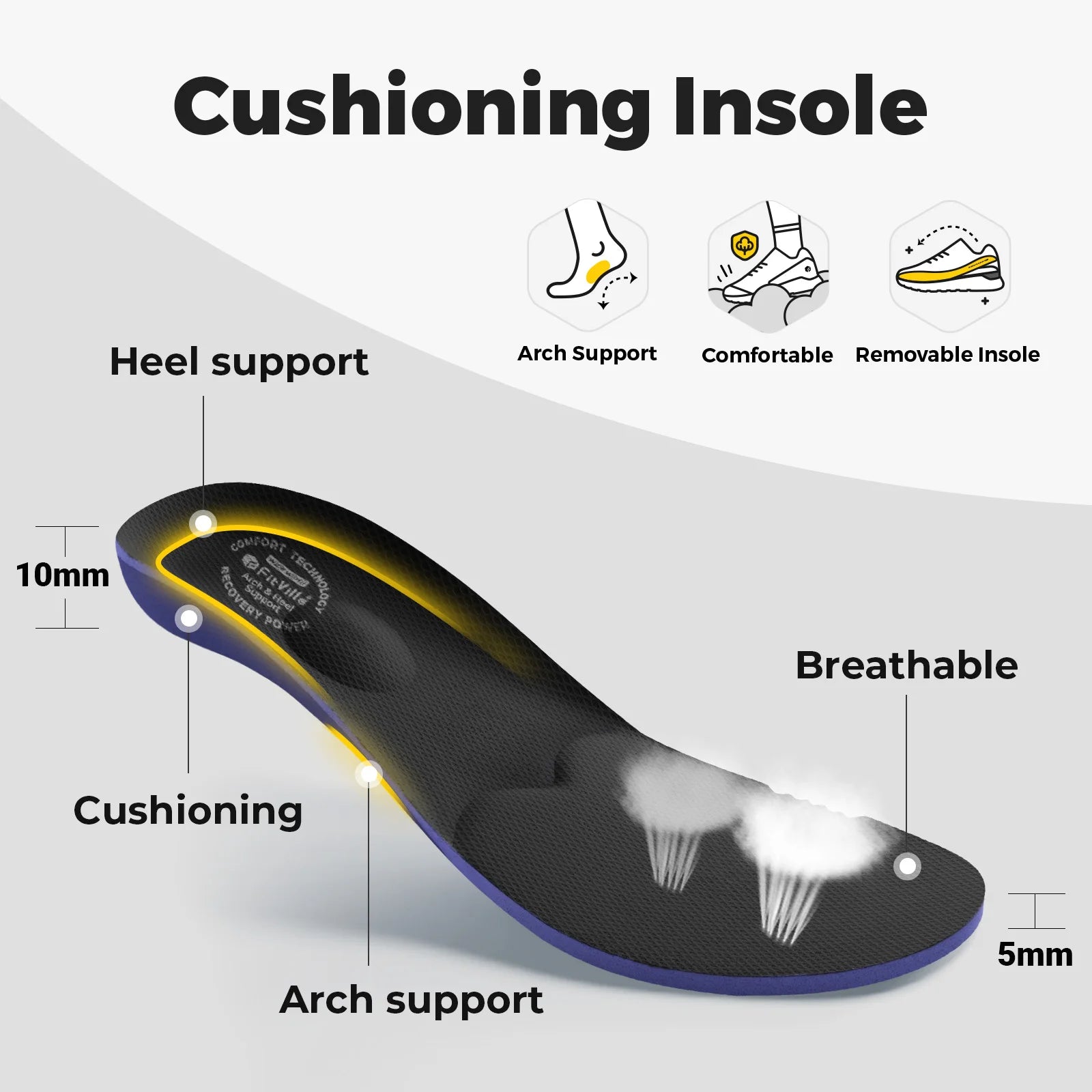 FitVille Diabetic Shoes for Men Extra Wide Hook and Loop Walking Shoes for Elderly for Swollen Feet Foot Pain Relief Neuropathy