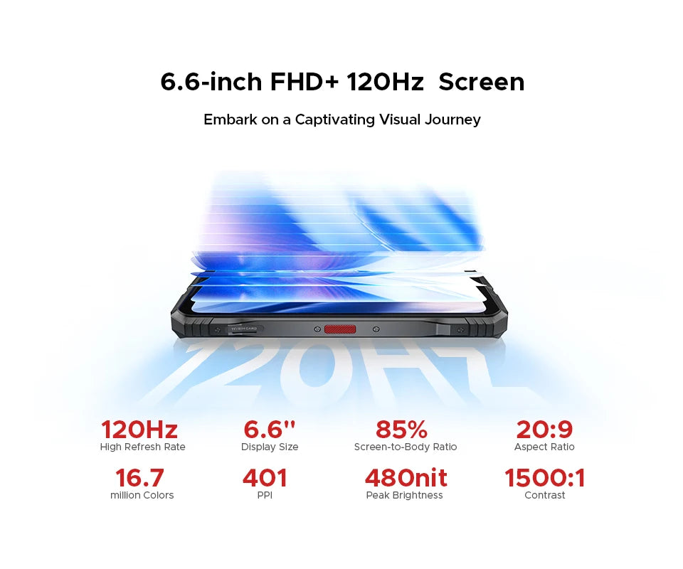 Global Version DOOGEE S118 Pro 5G Rugged Phone Dimensity 7050 10800mAh Battery 6.6'' FHD 120Hz 8GB RAM 512GB ROM Cell Phone NFC