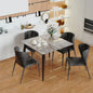 Rectangular Dining Modern Dining Desk Table Furniture with Natural Texture Sintered Stone Top Metal Frame for Dining Room