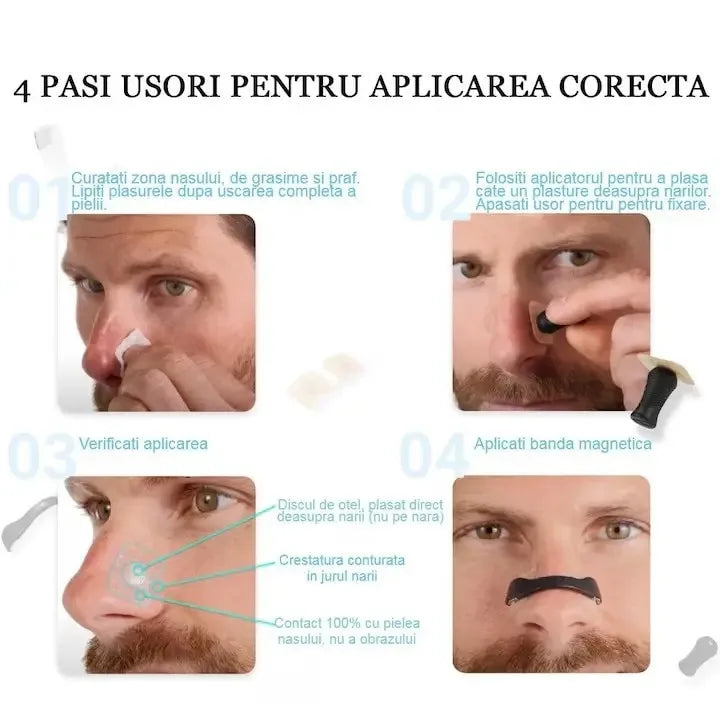 Nose Expander Kit With 30pcs Square Nose Strips & 4pcs Nose Clips, Suitable For Sports, Home, Travel & Business Trips