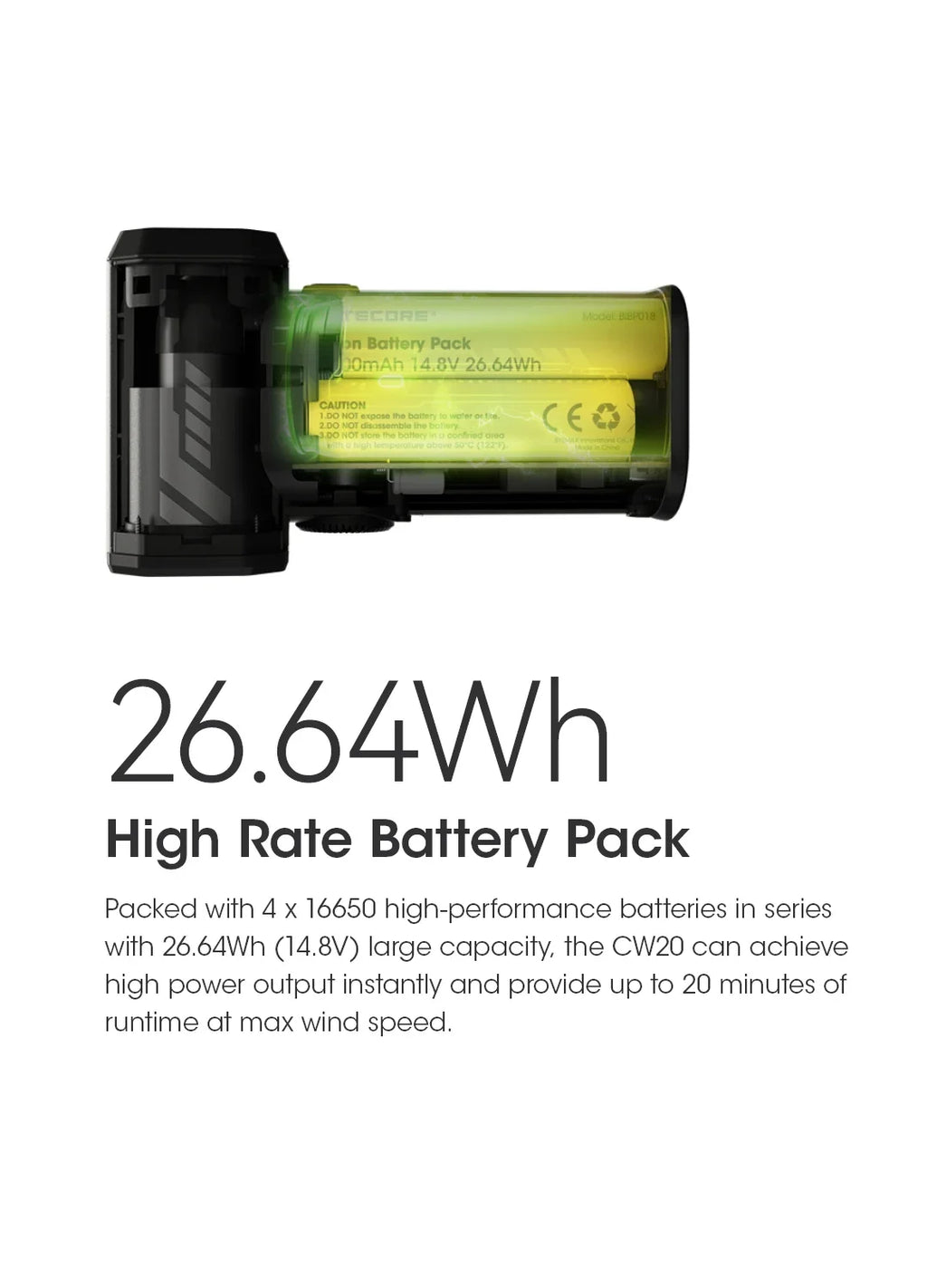 Multipurpose Pocket Photography Fan Electric Portable Fan Stepless Wind Blower 100W High Power Brushless Motor