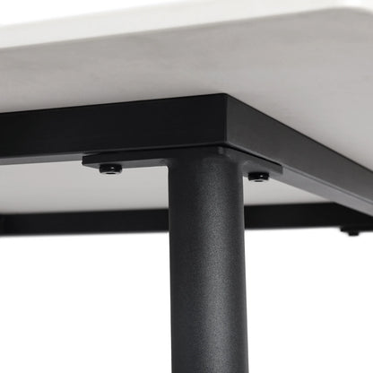 Rectangular Dining Modern Dining Desk Table Furniture with Natural Texture Sintered Stone Top Metal Frame for Dining Room