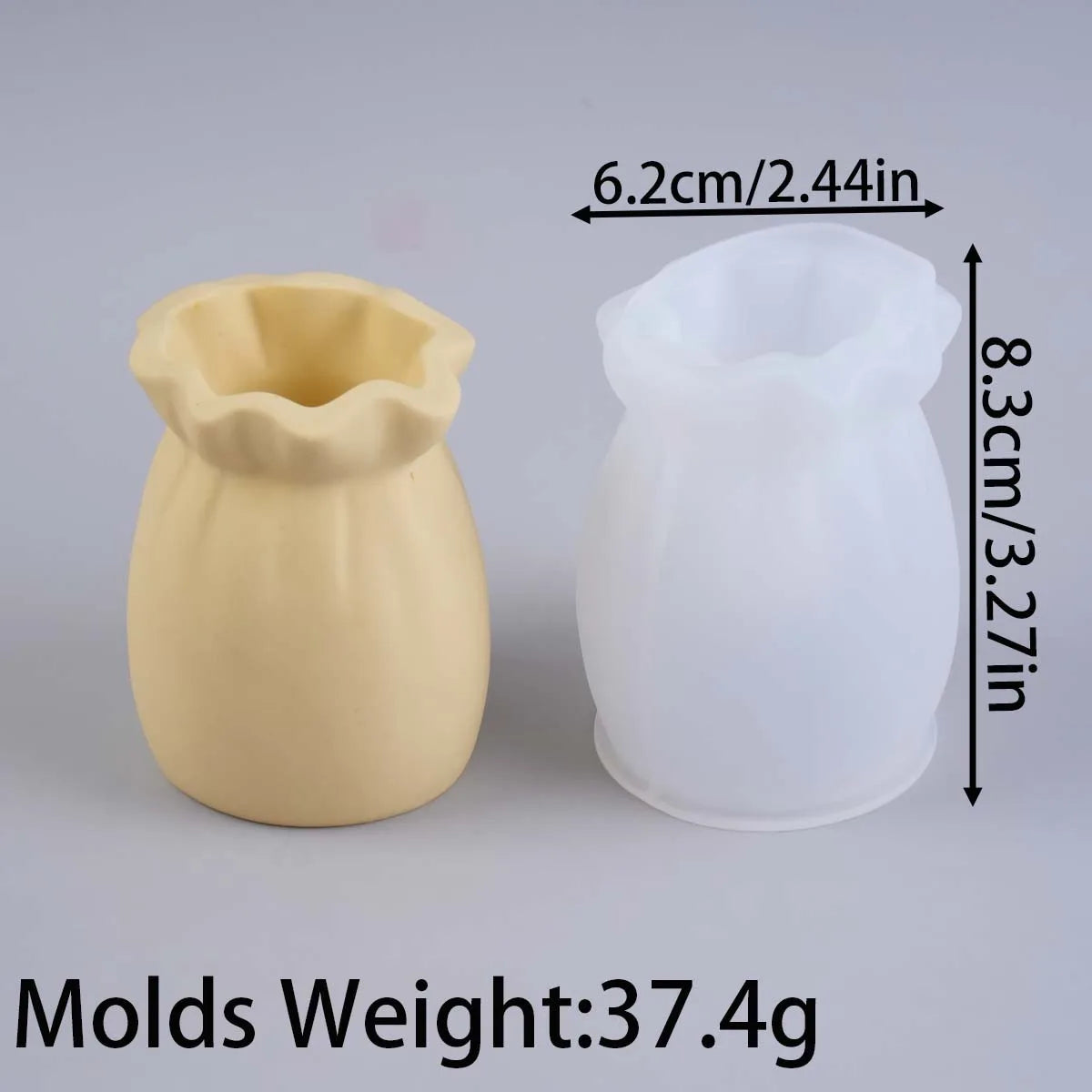 Blessing Bag Shape Vase Silicone Mold DIY Handmade Flower Arrangement Plaster Resin Storage Box Craft Casting Molds Home Decor