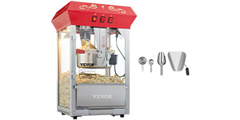 SucceBuy 8/12Oz Electric Popcorn Maker Commercial Popper Machine  Automatic Corn Cookware with Scoop Spoon SUS304 Heating Tube